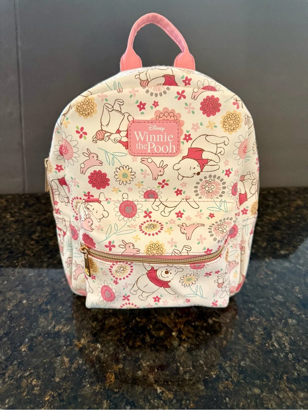 Disney Winnie the Pooh Kids Pink Floral Backpack